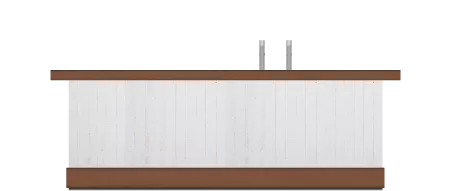 Cortensteel toog met ruw houten look